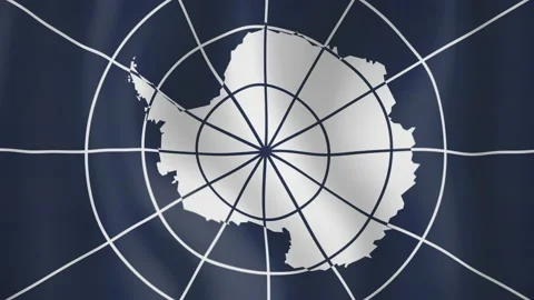 Antarctica animated flag. Seamless loop. 4K Stock-Footage 145484295