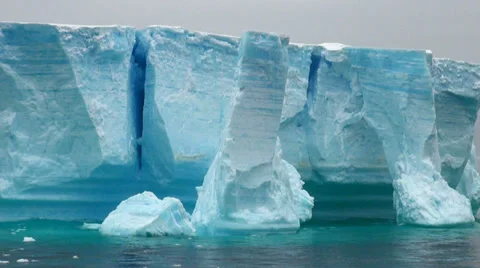 Antarctica - Antarctic Peninsula - Tabular Iceberg in Bransfield Strait Stock Footage