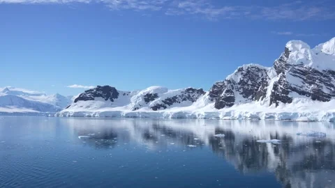 Antarctica Beautiful Dramatic Rugged Snow Covered Mountains Perfect Clarity.. Stock Footage 342660675