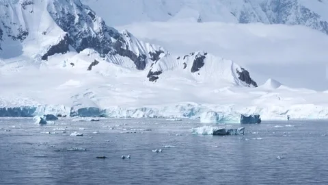 Antarctica Beautiful Landscape Scenery Floating Iceberg Ice Floats Calm Stock Footage 277920486