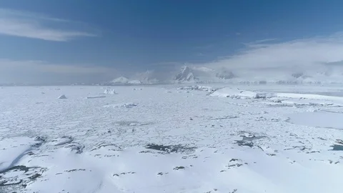 Antarctica coast nature mountain landscape aerial Stock Footage 101261367