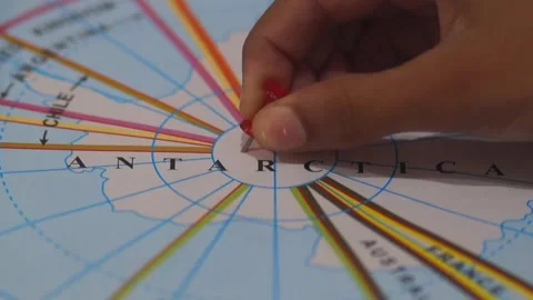 Antarctica Continent Map With Red Push P... | Stock Video | Pond5