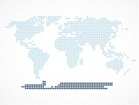 Antarctica continent on the world map Stock Illustration