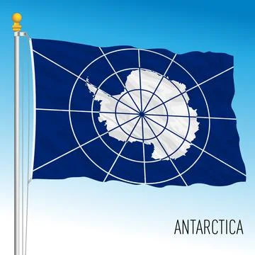 Antarctica continental flag Stock Illustration