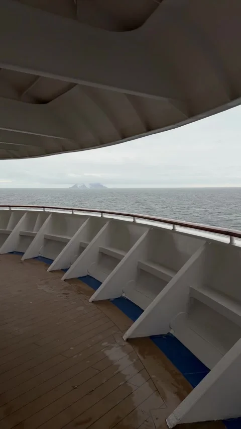 Antarctica Cruise Ship Point of View Walking at Bow Pan Camera Across Bow t.. Stock Footage 339284020