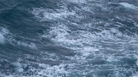 Antarctica Drake Passage Slow Motion Powerful Close Up Waves Crashing. Whit.. Stock Footage 340590836