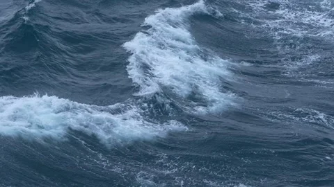 Antarctica Drake Passage Slow Motion Stunning Close Up Waves Crashing. Whit.. Stock Footage 340590887