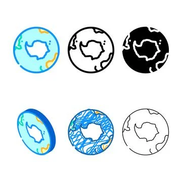Antarctica earth planet concepts map color icon vector Stock Illustration