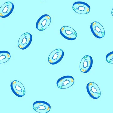 Antarctica earth planet map isometric icon seamless pattern イラスト素材