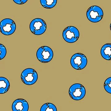 Antarctica earth planet map vector seamless pattern Illustrazione stock