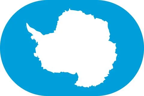 Antarctica flag in flat oval design Illustrazione stock