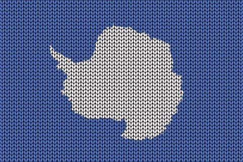 Antarctica flag in knitting pattern Illustrazione stock