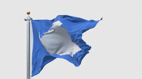 Antarctica flag waving looping with transparent background. Ready to use Video stock 308162375