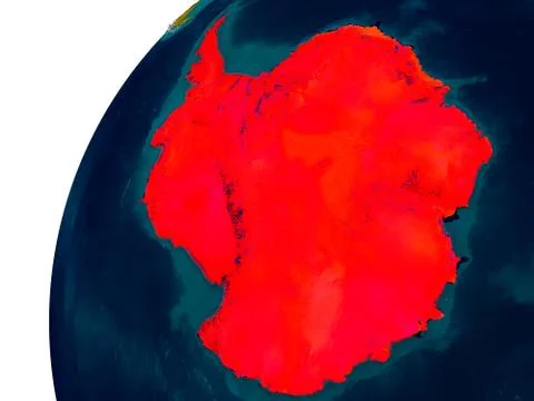 Antarctica on globe Stock Illustration