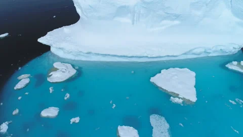 Antarctica iceberg float ocean glacier aerial view. Stock Footage 258603215