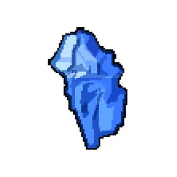 Antarctica iceberg pixel art vector illustration Stock Illustration