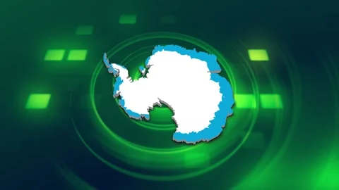 Antarctica Map and Flag Background Video stock 344026441
