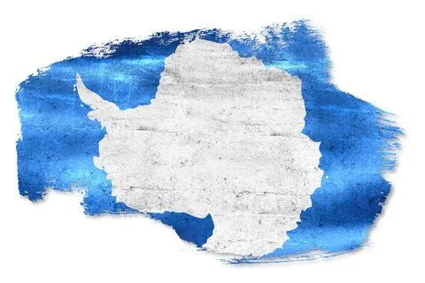 Antarctica map brush stroke textured watercolor Stock Illustration
