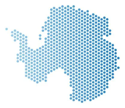 Antarctica Map Hex Tile Abstraction Stock Illustration