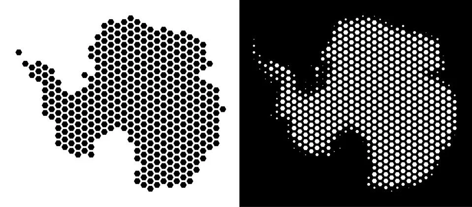 Antarctica Map Hex-Tile Abstraction イラスト素材
