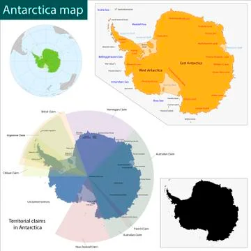 Antarctica Map Stock Illustration