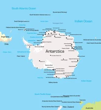 Antarctica Map Vector color Map of Antarctica Copyright: xZoonar.com/Rusla... Stock Photos