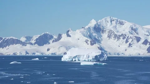 Antarctica Massive Iceberg Floating in Deep Blue Water, Bismarck Strait, Ru.. Stock Footage 342660208