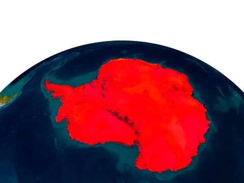 Antarctica on model of planet Earth Stock Illustration