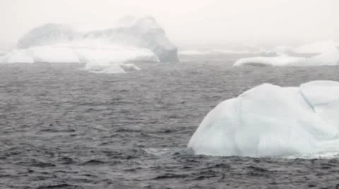 Antarctica, Passing Small Icebergs Stock Footage 12226728