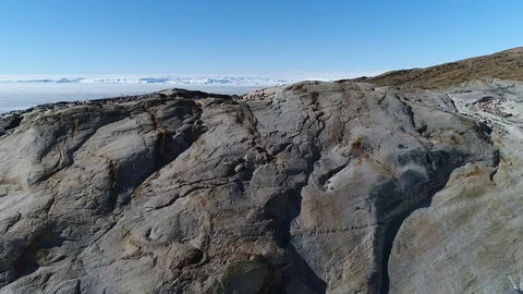 Antarctica penguins from the air Stock Footage 102443965