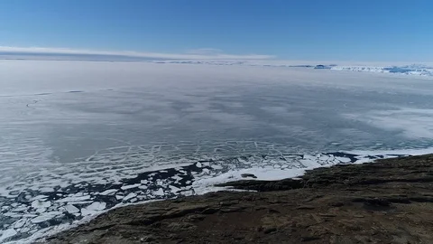 Antarctica penguins from the air Stock Footage 102444243