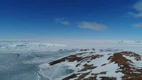 Antarctica penguins from the air Stock Footage 102445244