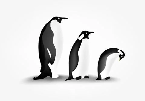 Antarctica with penguins Stock Illustration