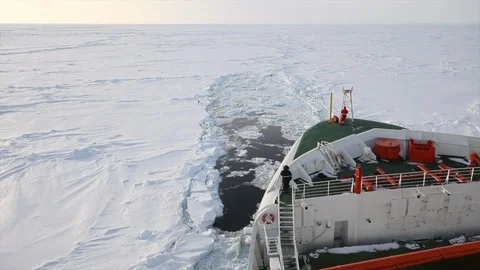 Antarctica ship breaking pack ice Stock Footage 105207112