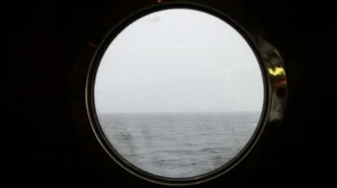 Antarctica, Ship Porthole 3 Stock Footage
