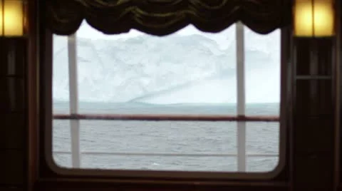 Antarctica, Ship Window, Iceberg View Stock Footage 12209695