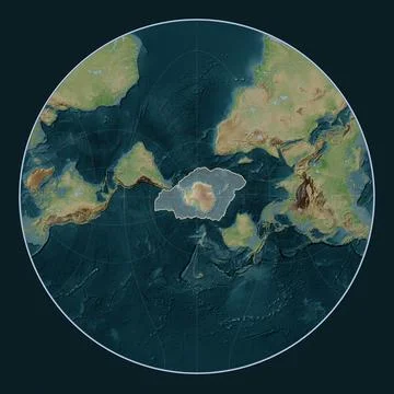 Antarctica tectonic plate. Wiki. Lagrange Oblique. Stock Illustration