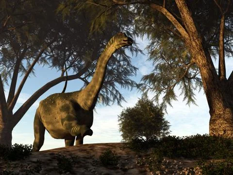 Antarctosaurus dinosaur - 3D render Illustrazione stock