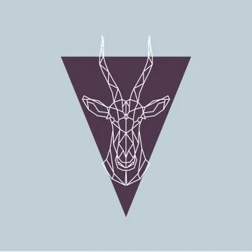 Antelope blesbok in polygonal style. Stock Illustration