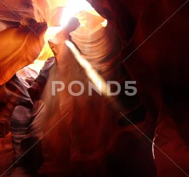 Antelope Canyon Light beam in slot canyon Arizona USA Stock Photos