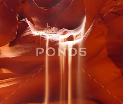 Antelope Canyon Sandfalls in slot canyon Arizona USA Stock Photos