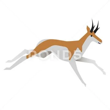 Antelope flat illustration Stock Illustration