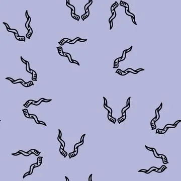 Antelope horn animal line vector seamless pattern Stock Illustration