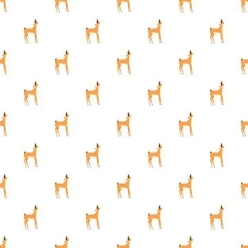 Antelope pattern repeating on white background wildlife design Stock Illustration