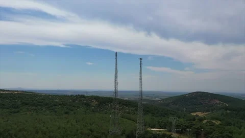 Antenna and base station masts Stock Footage 148531260