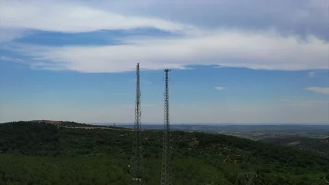 Antenna and base station masts Stock Footage 148531558