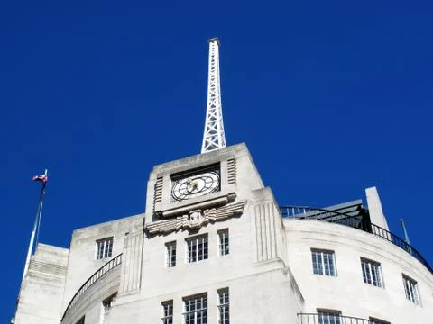 Antenna of the BBC Broadcasting House 스톡 사진