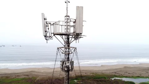 Antenna at a beach Stock Footage 86726242