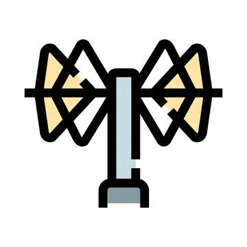 Antenna broadcasting wireless signal for global communication technology Stock Illustration