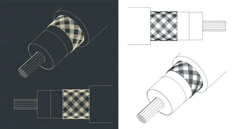 Antenna cable blueprints Illustrazione stock